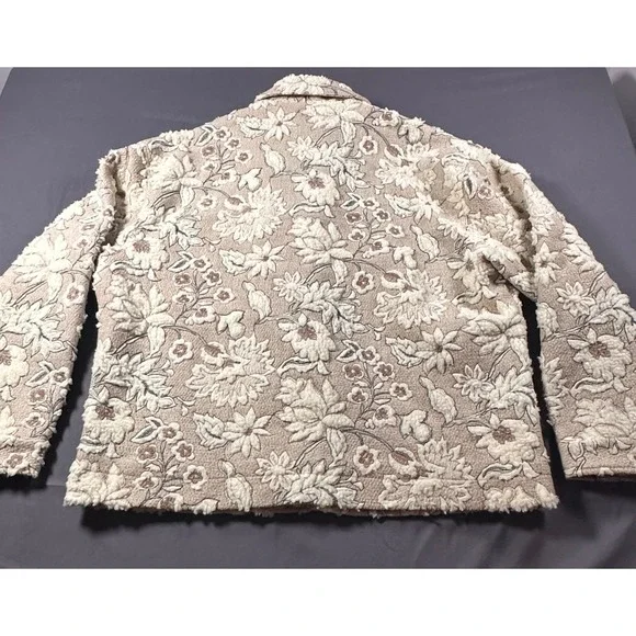 Abercrombie & Fitch Floral Tapestry Workwear Jacket Tan Cream XXL AF-1892